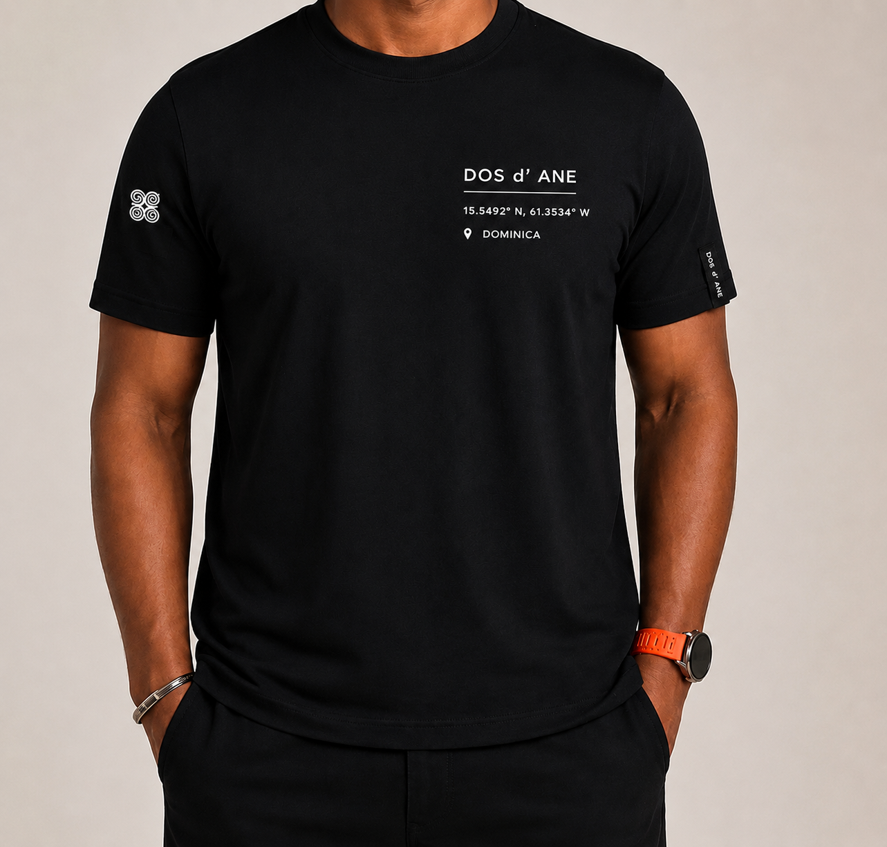 Minimal Coordinates Cotton T-Shirt - BLACK STAR